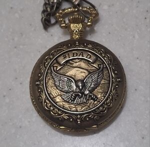 Vintage Style Pocket Watch with Eagle Design